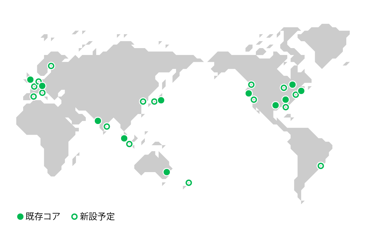 グローバルに多数展開されるAkamai Connected Cloudのデータセンター